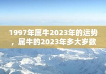 1997年属牛2023年的运势，属牛的2023年多大岁数了啊