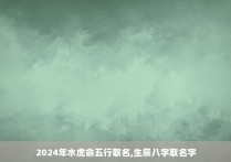 2024年水虎命五行取名,生辰八字取名字