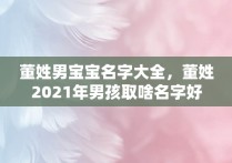 董姓男宝宝名字大全，董姓2021年男孩取啥名字好