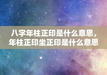 八字年柱正印是什么意思，年柱正印坐正印是什么意思