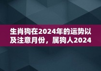 生肖狗在2024年的运势以及注意月份，属狗人2024年龙年全年每月运势及运程