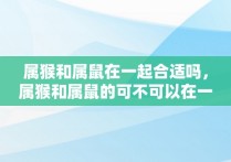 属猴和属鼠在一起合适吗，属猴和属鼠的可不可以在一起合作