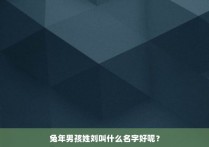 兔年男孩姓刘叫什么名字好呢？