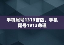 手机尾号1319吉凶，手机尾号1913命理