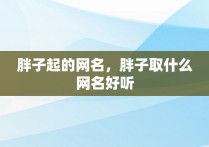 胖子起的网名，胖子取什么网名好听