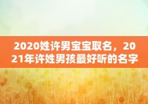 2020姓许男宝宝取名，2021年许姓男孩最好听的名字