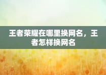 王者荣耀在哪里换网名，王者怎样换网名