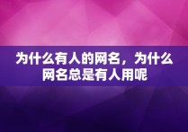 为什么有人的网名，为什么网名总是有人用呢