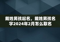 戴姓男孩起名，戴姓男孩名字2024年2月怎么取名