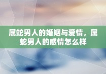 属蛇男人的婚姻与爱情，属蛇男人的感情怎么样