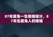 87年属兔一生婚姻缘分，87年生属兔人的婚姻