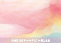 谢姓男孩名字2025年2月26日出生的