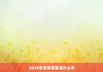 2024年龙年后面是什么年