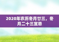 2020年农历冬月廿三，冬月二十三宜忌