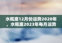 水瓶座12月份运势2020年，水瓶座2023年每月运势