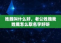 姓魏叫什么好，老公姓魏我姓戴怎么取名字好听