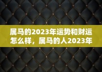 属马的2023年运势和财运怎么样，属马的人2023年的运势及运程每月