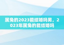 属兔的2023能结婚吗男，2023年属兔的能结婚吗