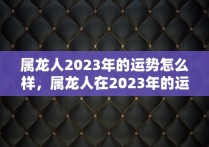 属龙人2023年的运势怎么样，属龙人在2023年的运势怎么样